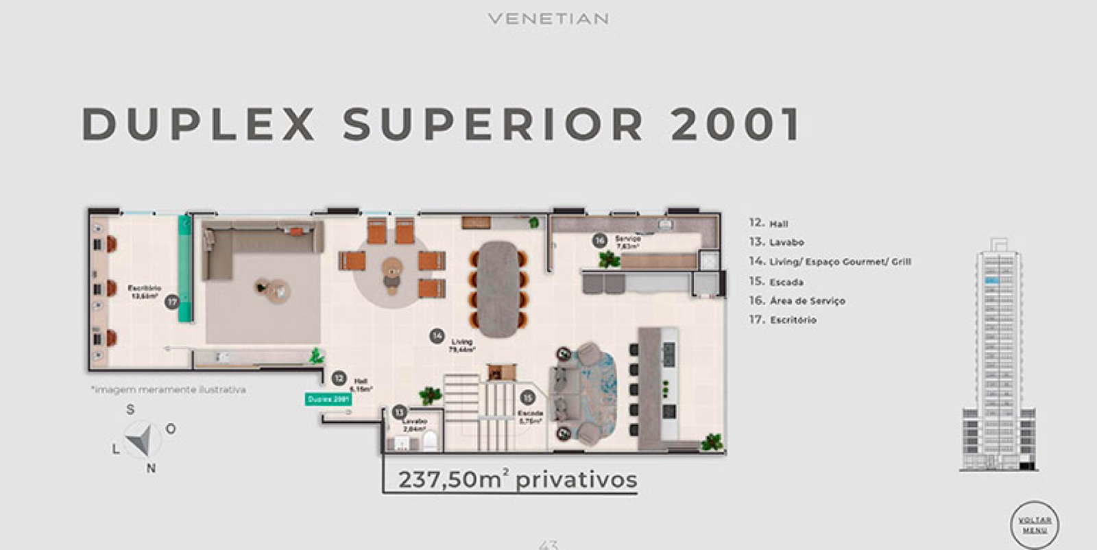 Area de lazer 5 do Venetian em Balneário Camboriú SC