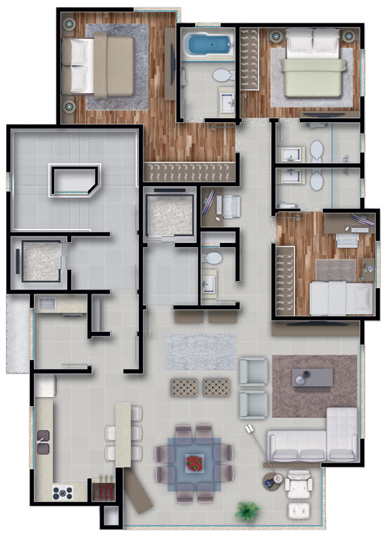 Residencial Cidade Jardim - Planta 1