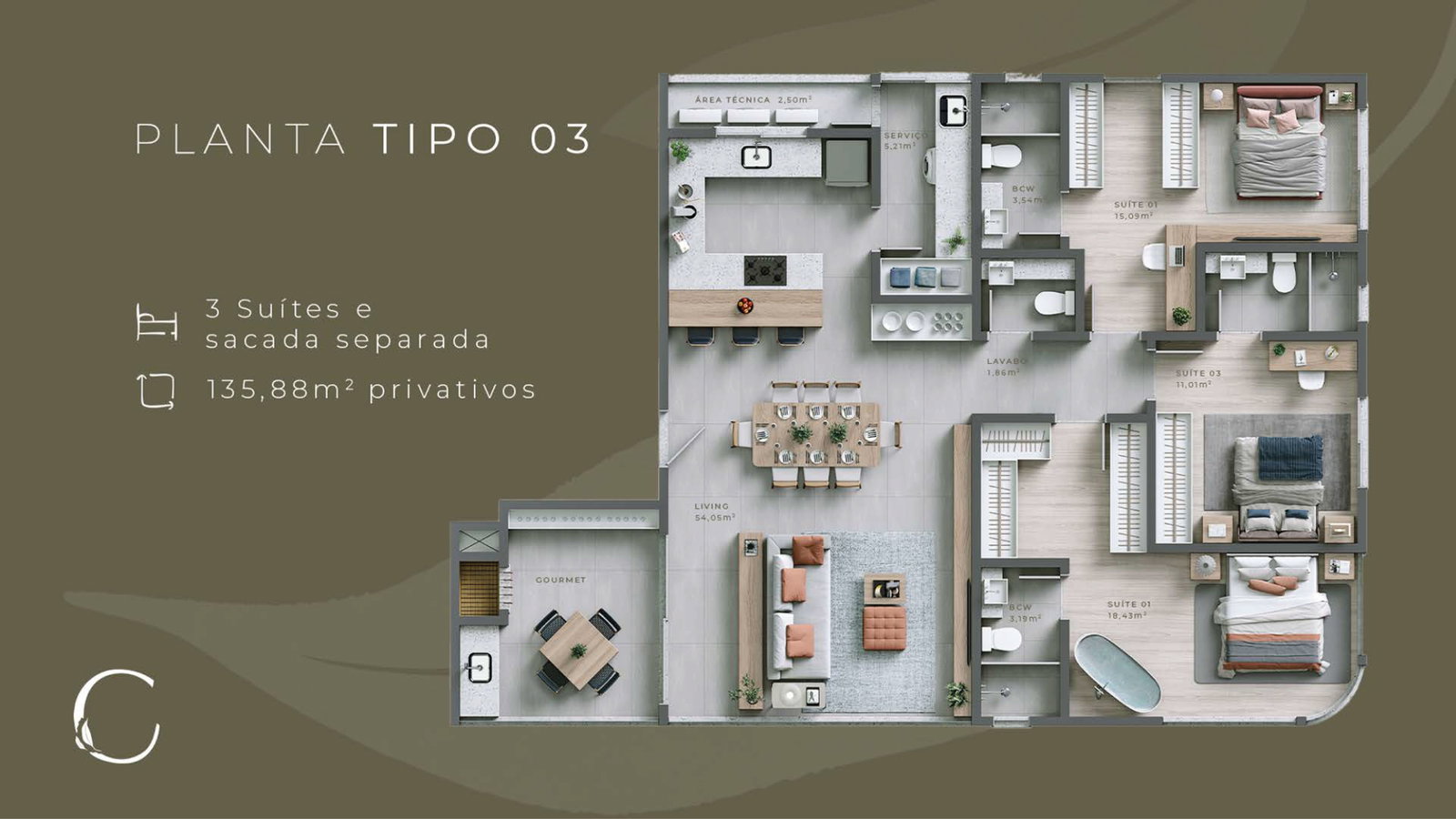 Central Garden - Planta 3