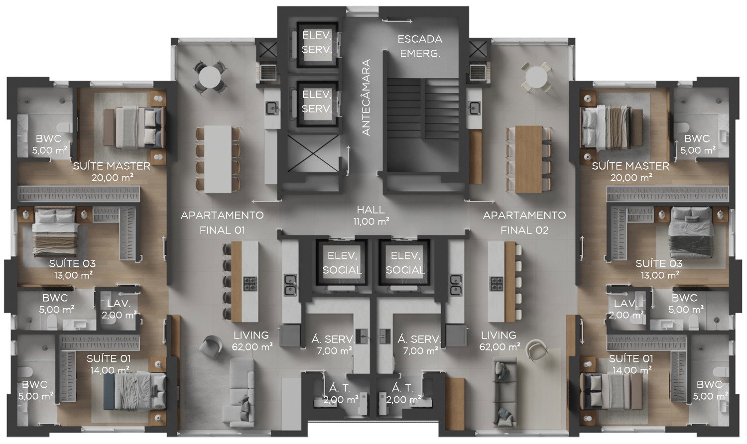 Luminare Residencial - Planta 6