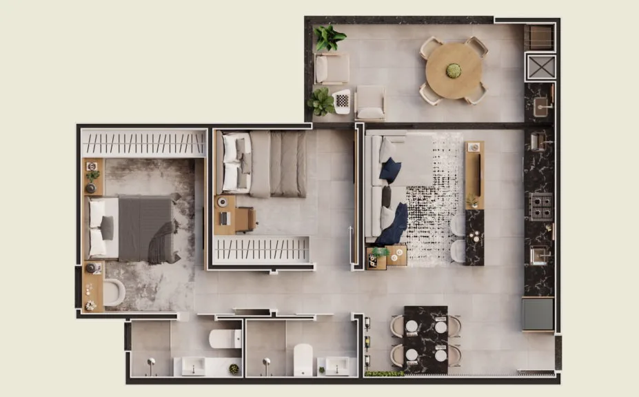 Riverside Residence Em construção - Planta 2