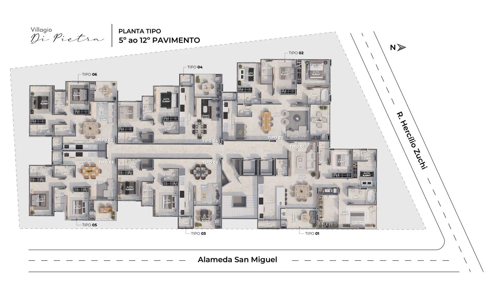 Villaggio Di Pietra Elegância e Conforto em Camboriú - Planta 9