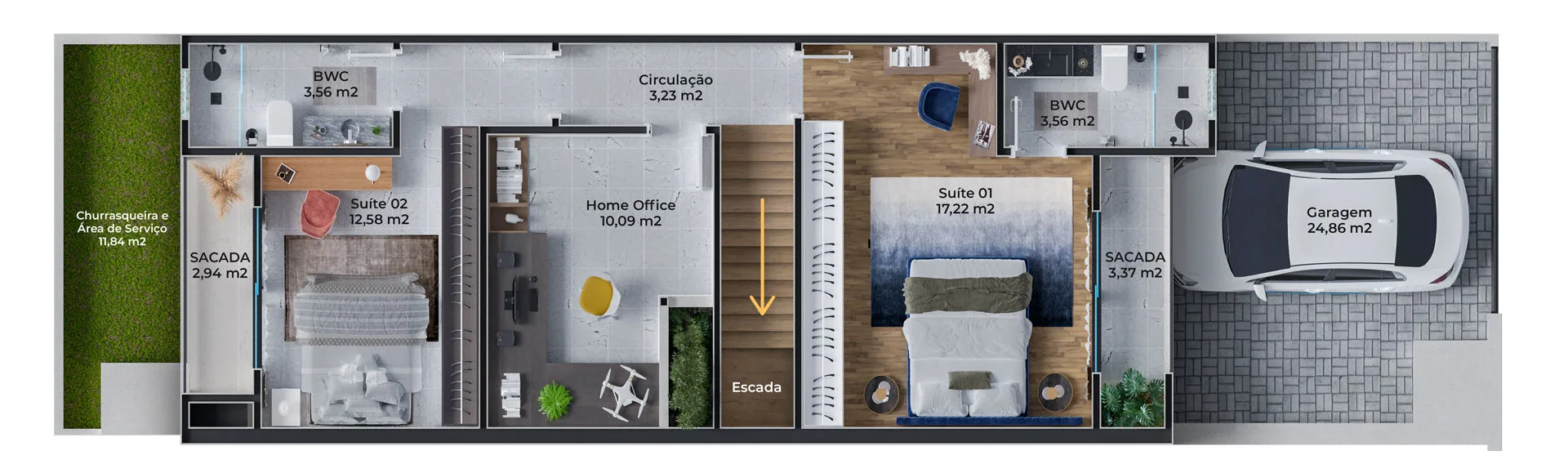Residencial Gênesis I Sobrados Alto Padrão - Planta 2