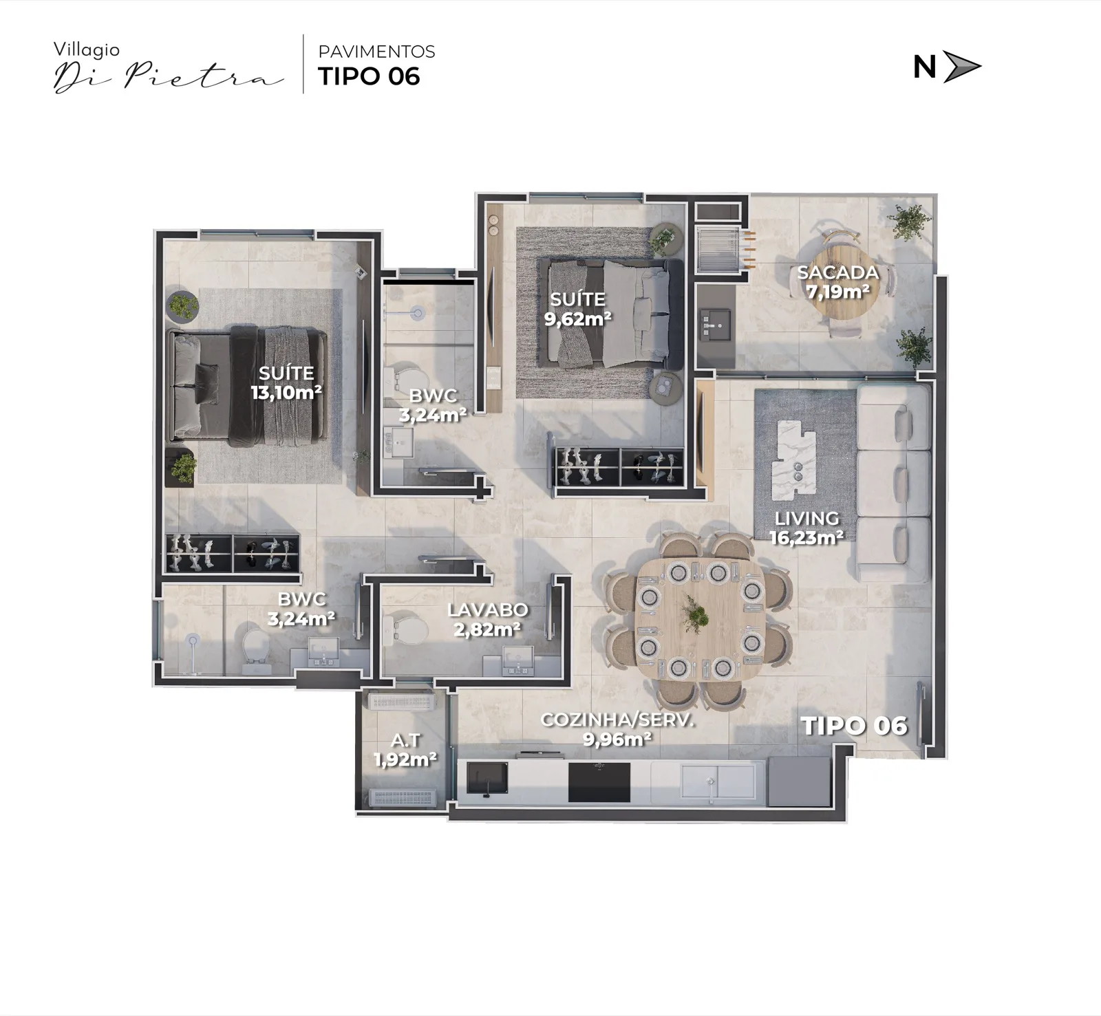 Villaggio Di Pietra Elegância e Conforto em Camboriú - Planta 15