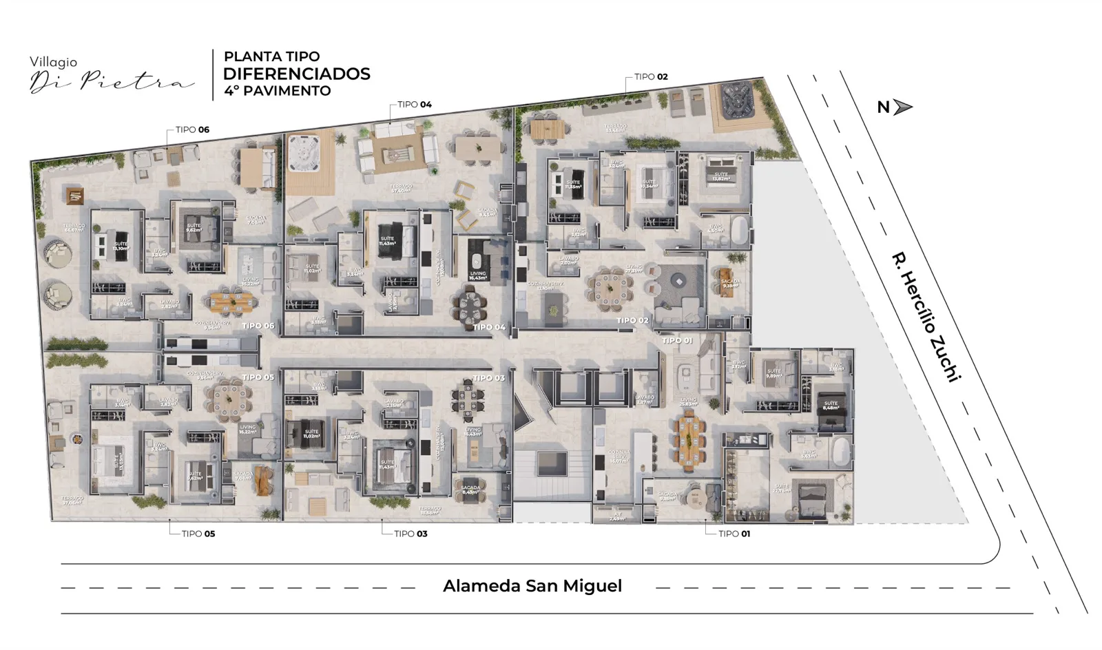 Villaggio Di Pietra Elegância e Conforto em Camboriú - Planta 2
