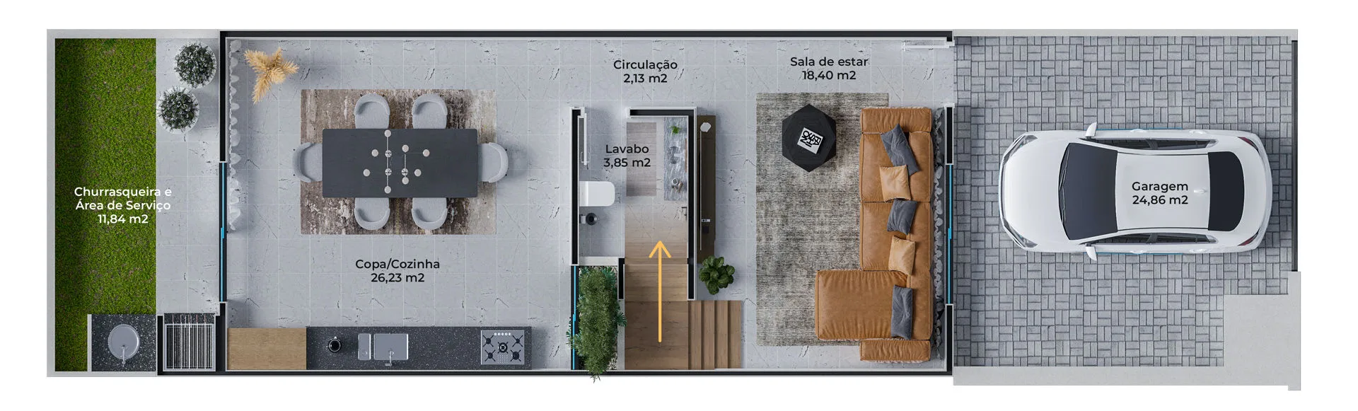 Residencial Gênesis I Sobrados Alto Padrão - Planta 1