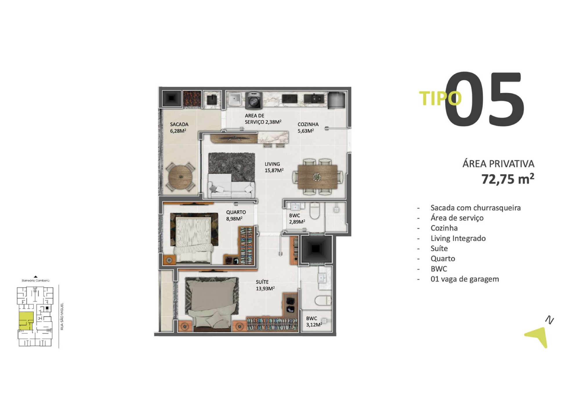 Planta — Green Tower — Camboriú SC