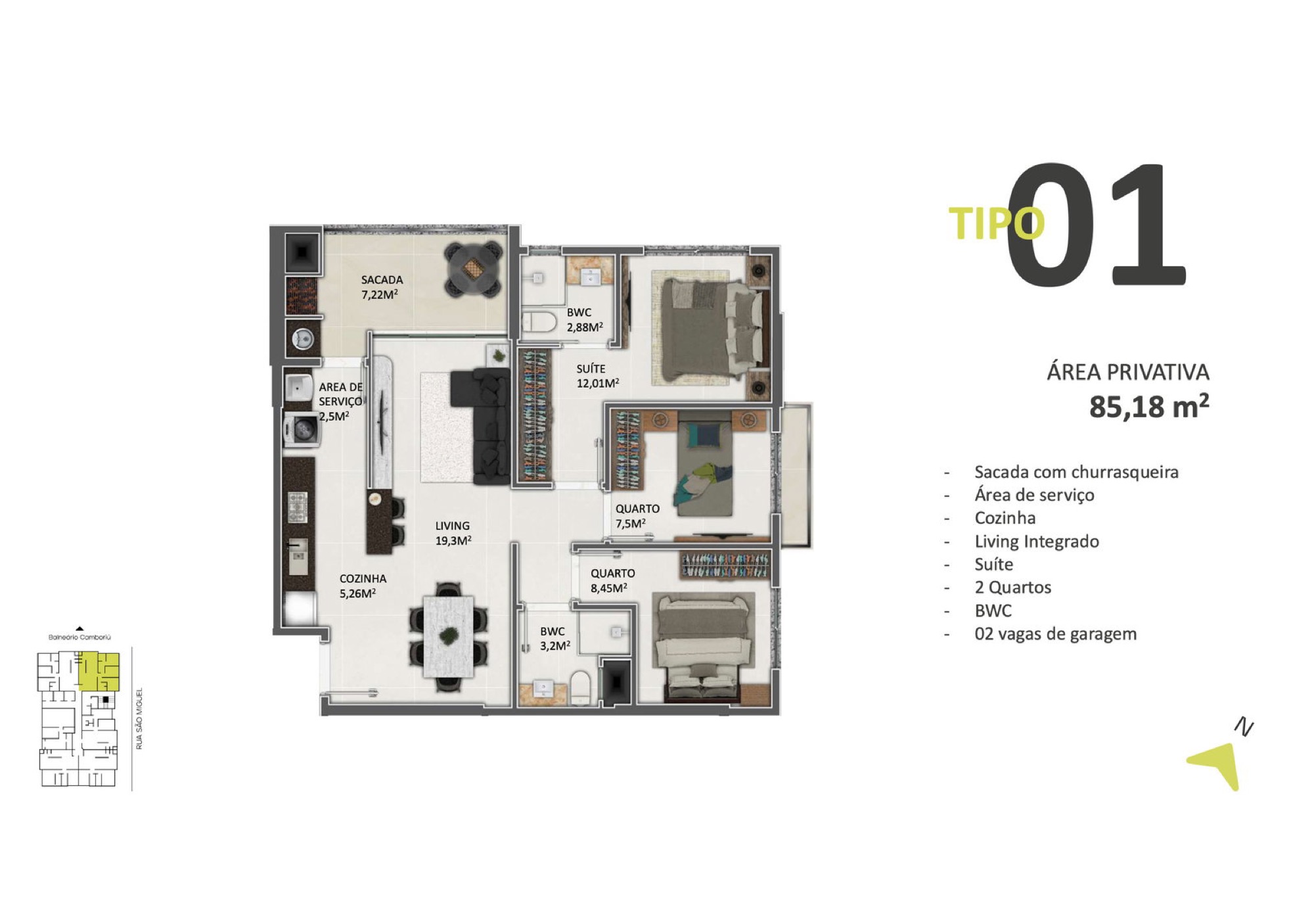 Planta — Green Tower — Camboriú SC