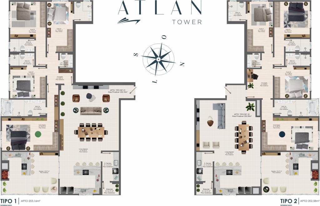 Atlan Tower — Plantas 1