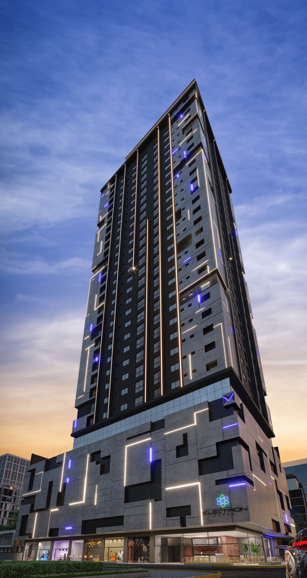 Electron Tower — Renders e ambientes 3