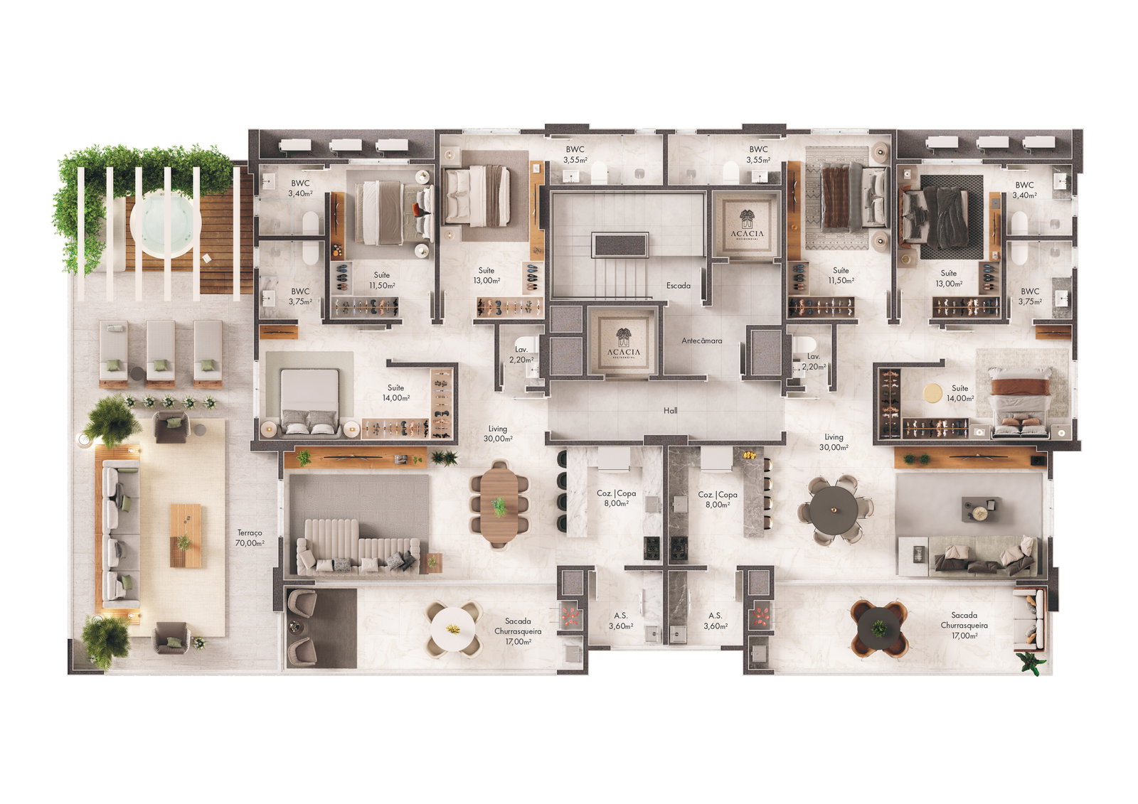 Residencial Acácia — Plantas 1