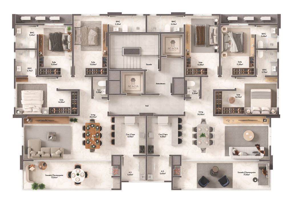 Residencial Acácia — Plantas 4