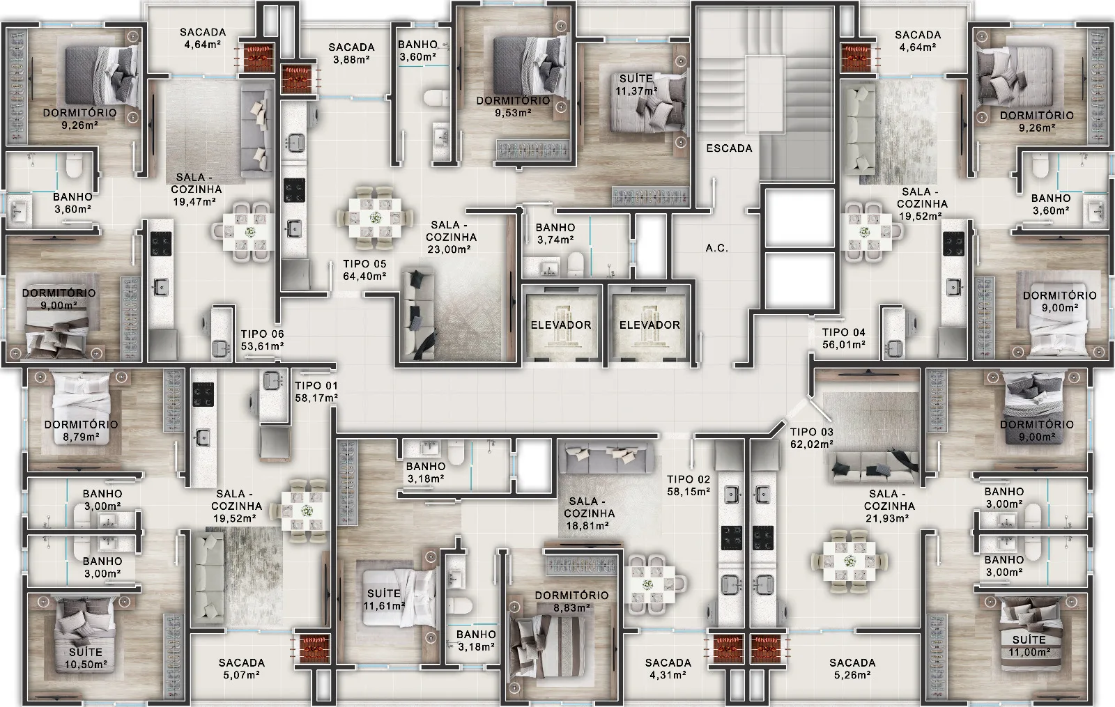 Spazio Haja Residencial — Planta 1