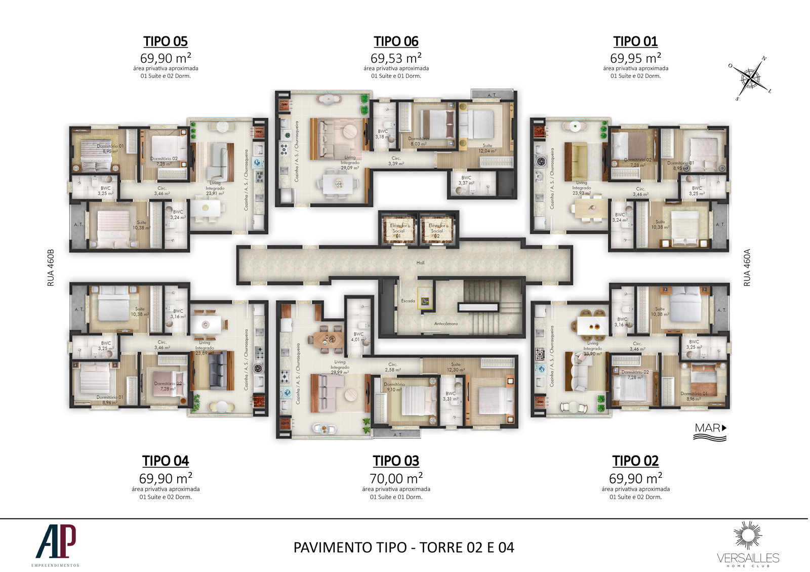 Versailles Home Club - Torre 3 e 4 — Plantas 3