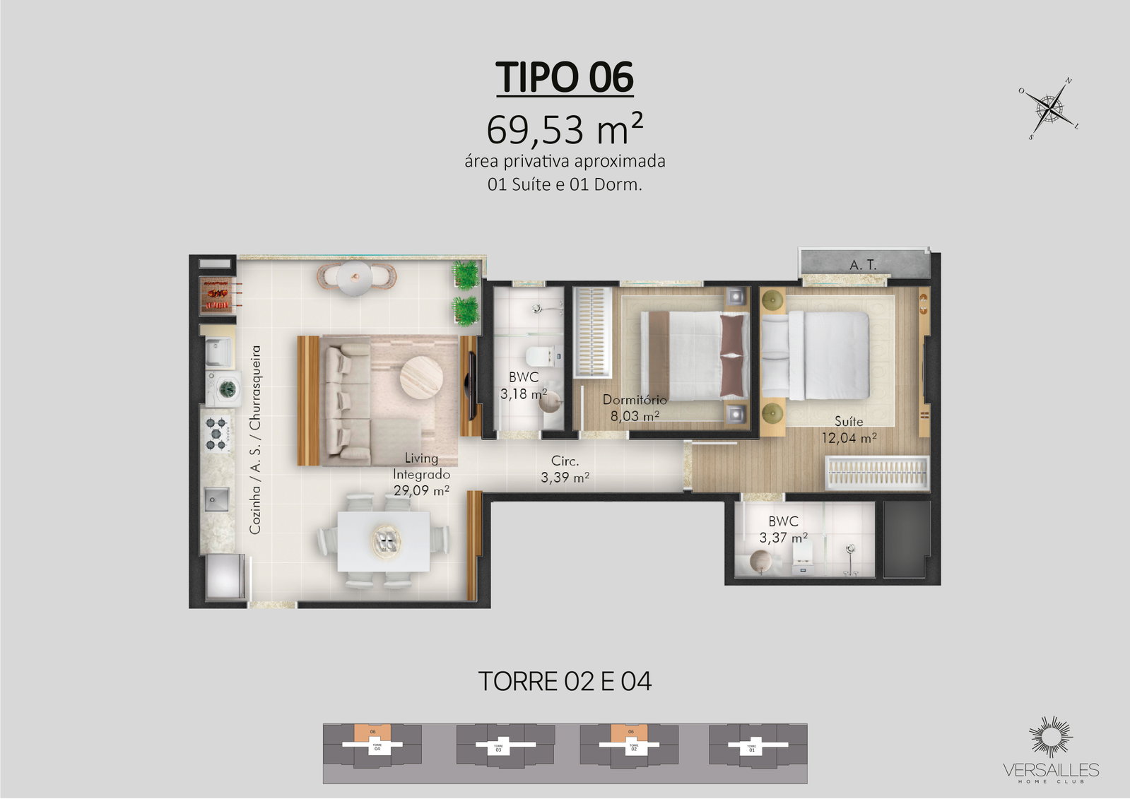 Versailles Home Club - Torre 3 e 4 — Plantas 4