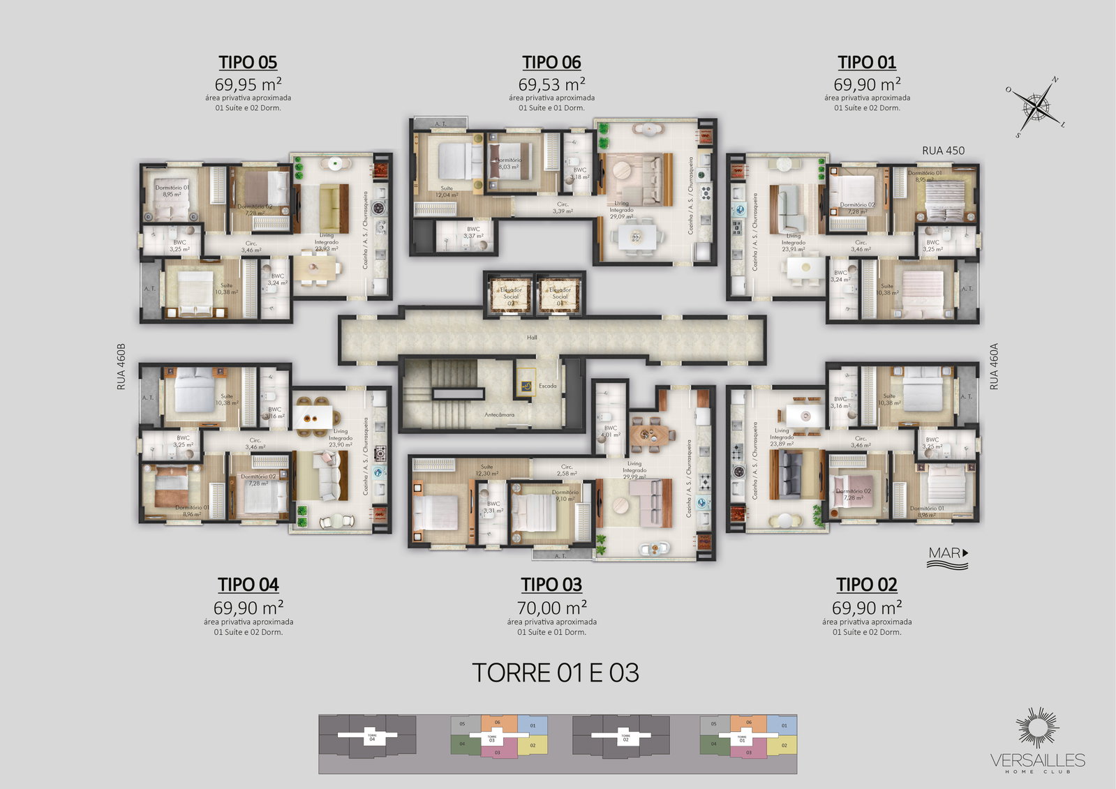 Versailles Home Club - Torre 3 e 4 — Plantas 5