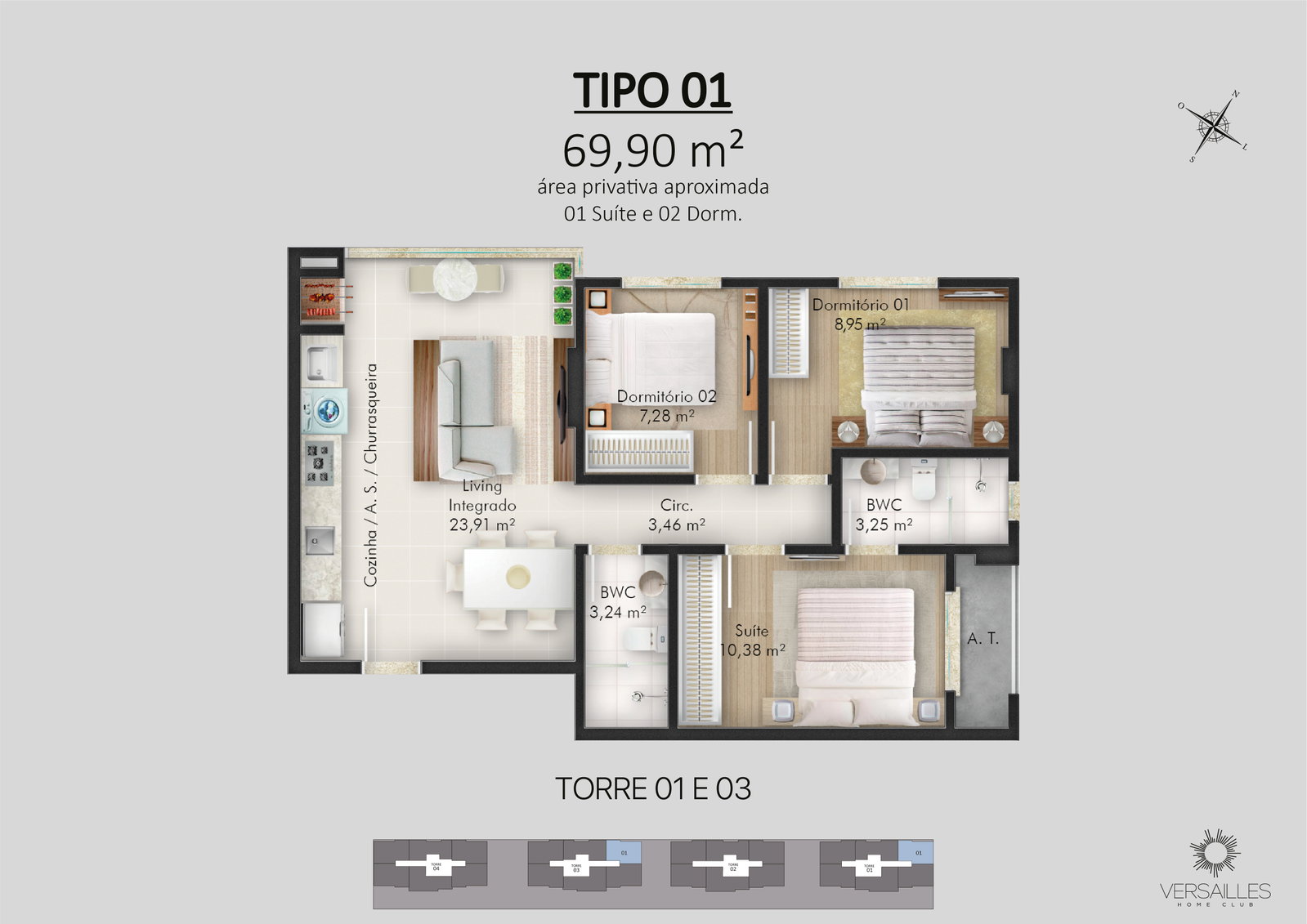 Versailles Home Club - Torre 3 e 4 — Plantas 6