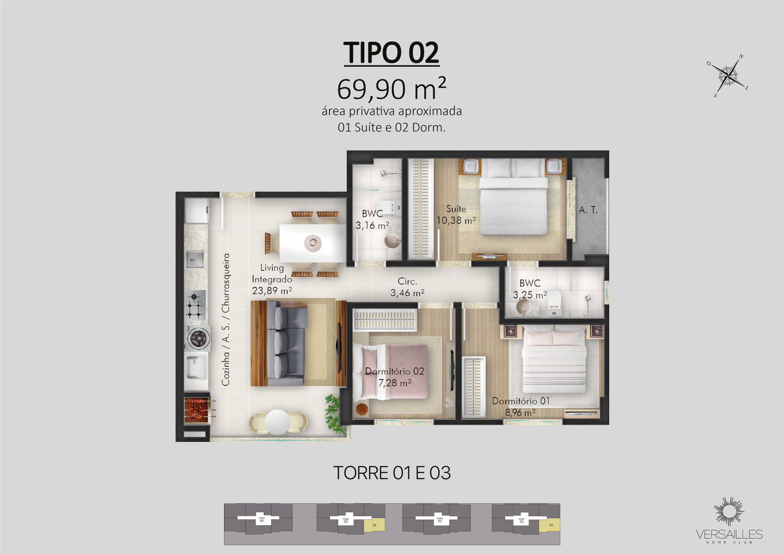 Versailles Home Club - Torre 3 e 4 — Plantas 7