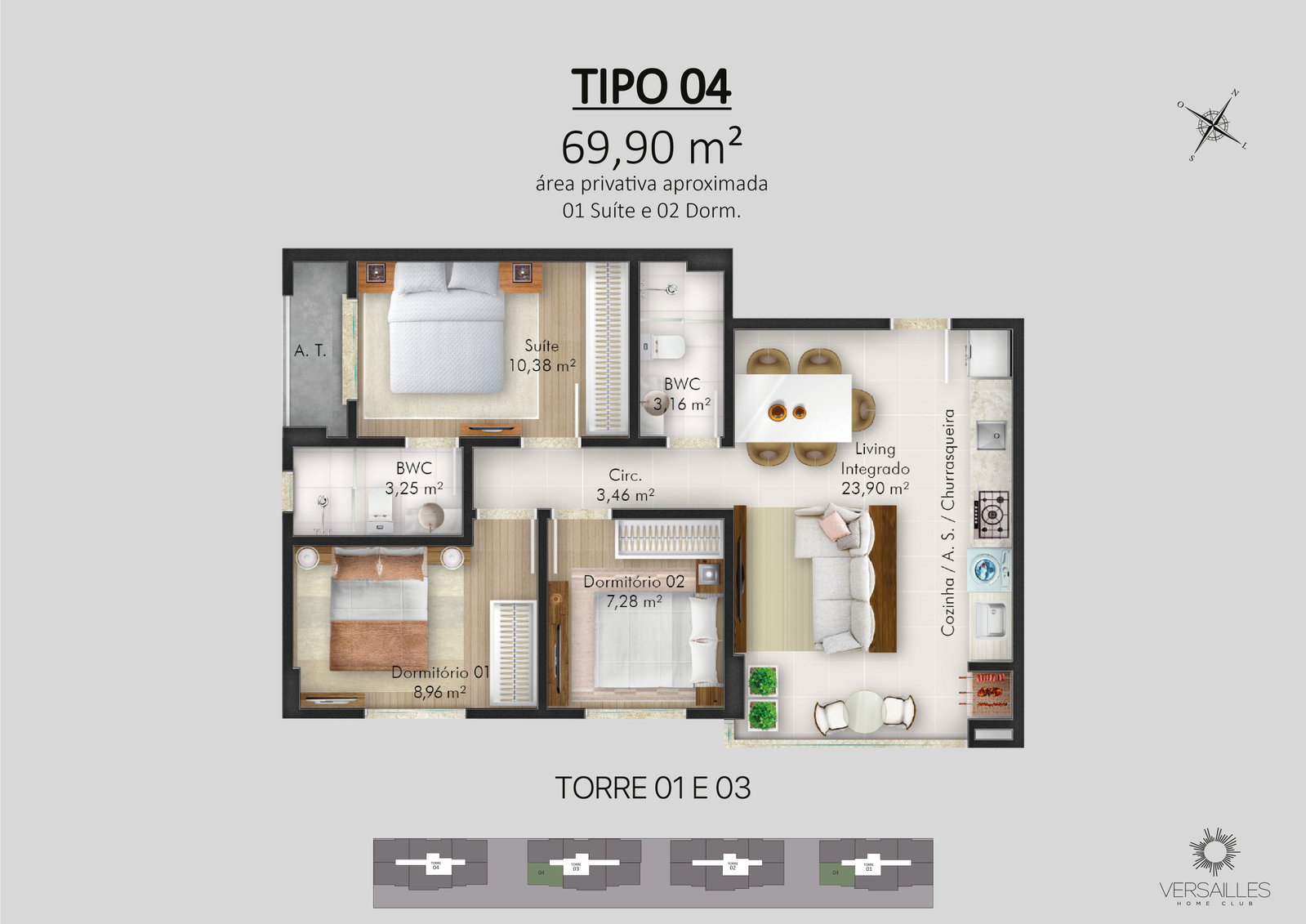 Versailles Home Club - Torre 3 e 4 — Plantas 9