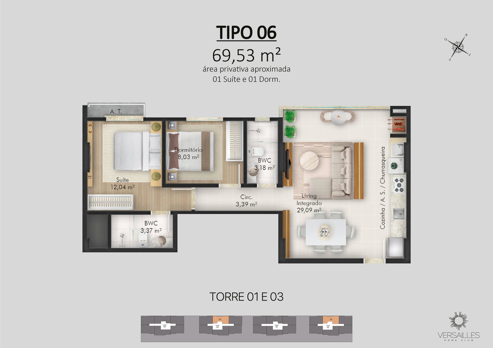 Versailles Home Club - Torre 3 e 4 — Plantas 11