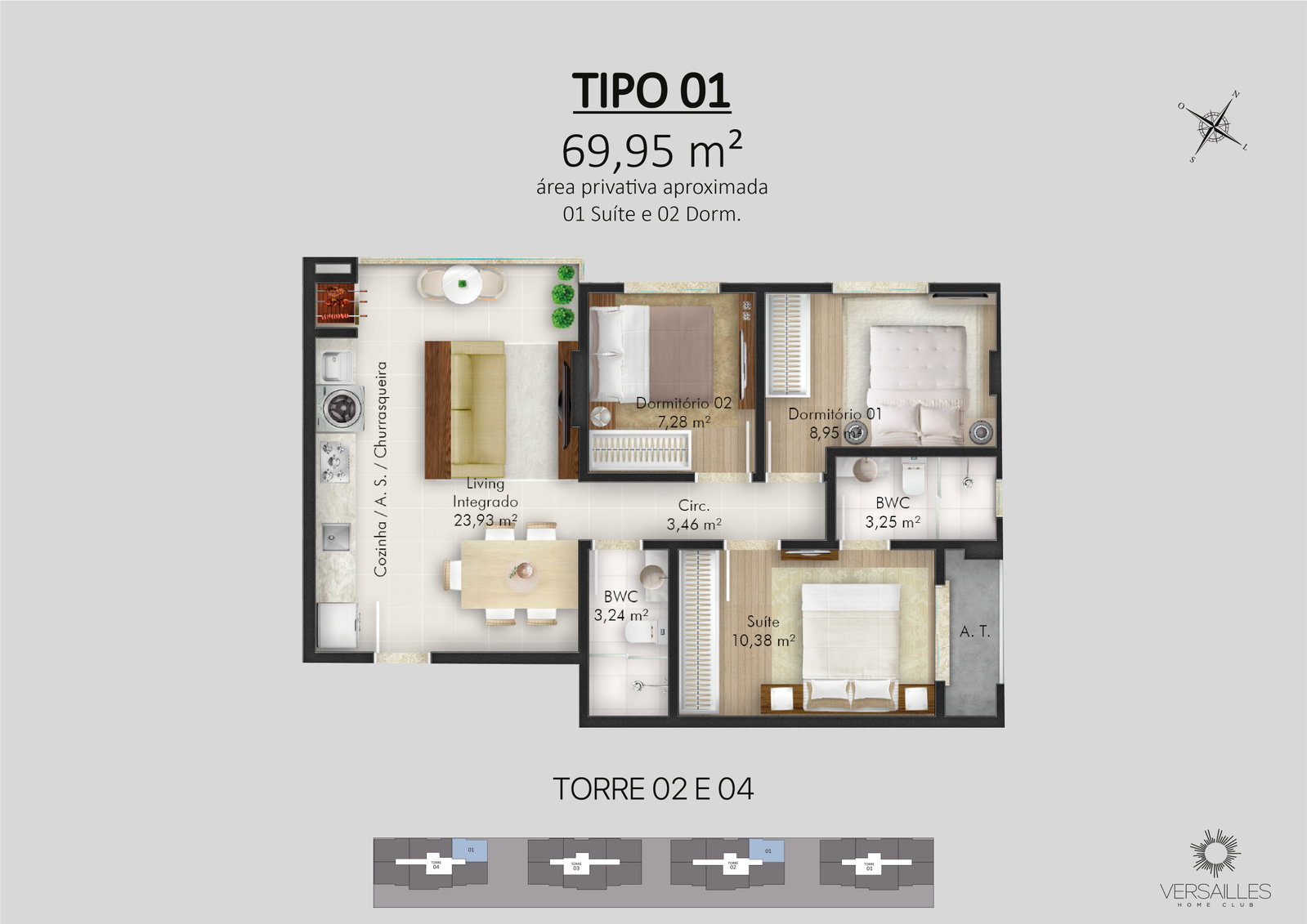 Versailles Home Club - Torre 3 e 4 — Plantas 13