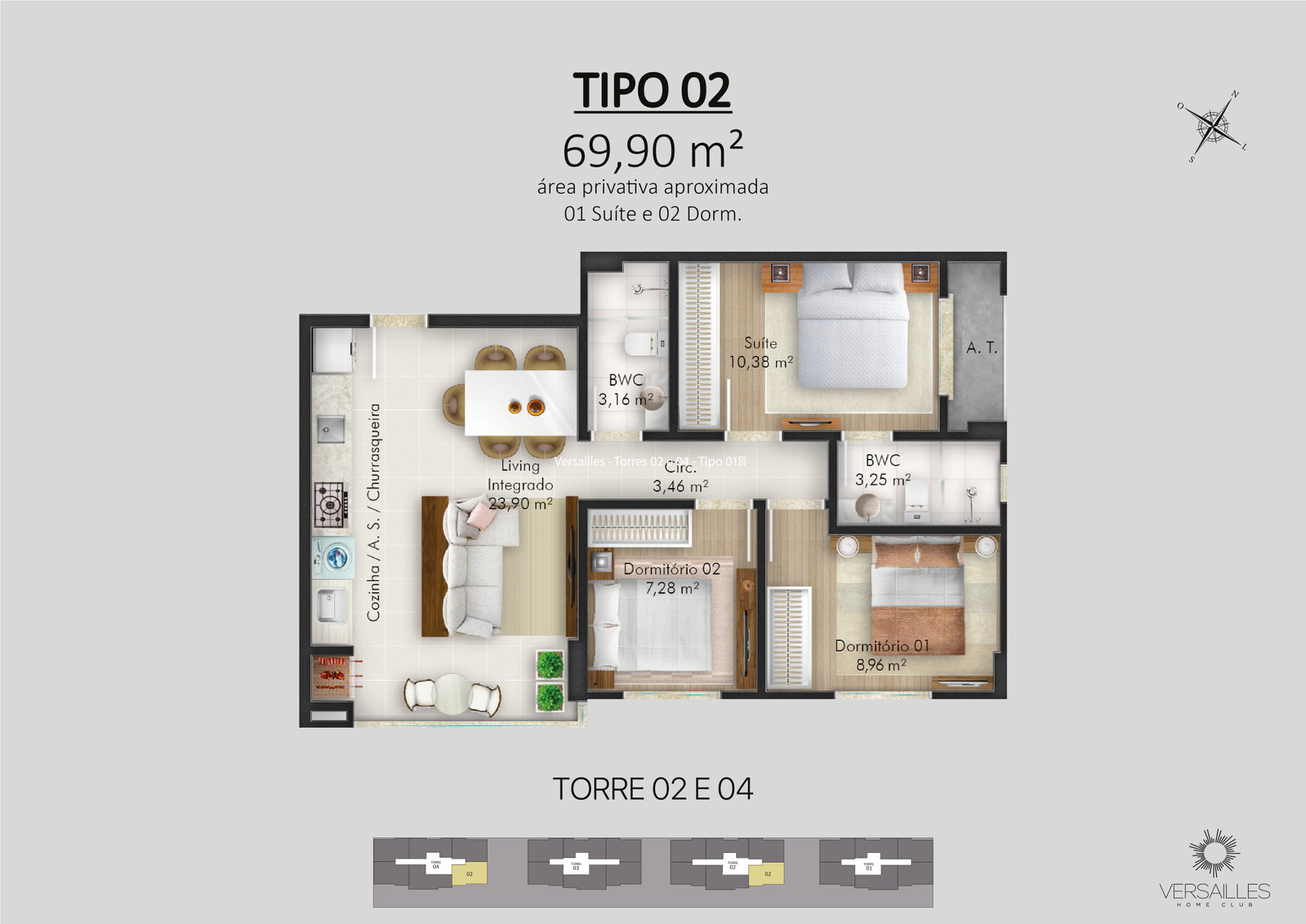 Versailles Home Club - Torre 3 e 4 — Plantas 14