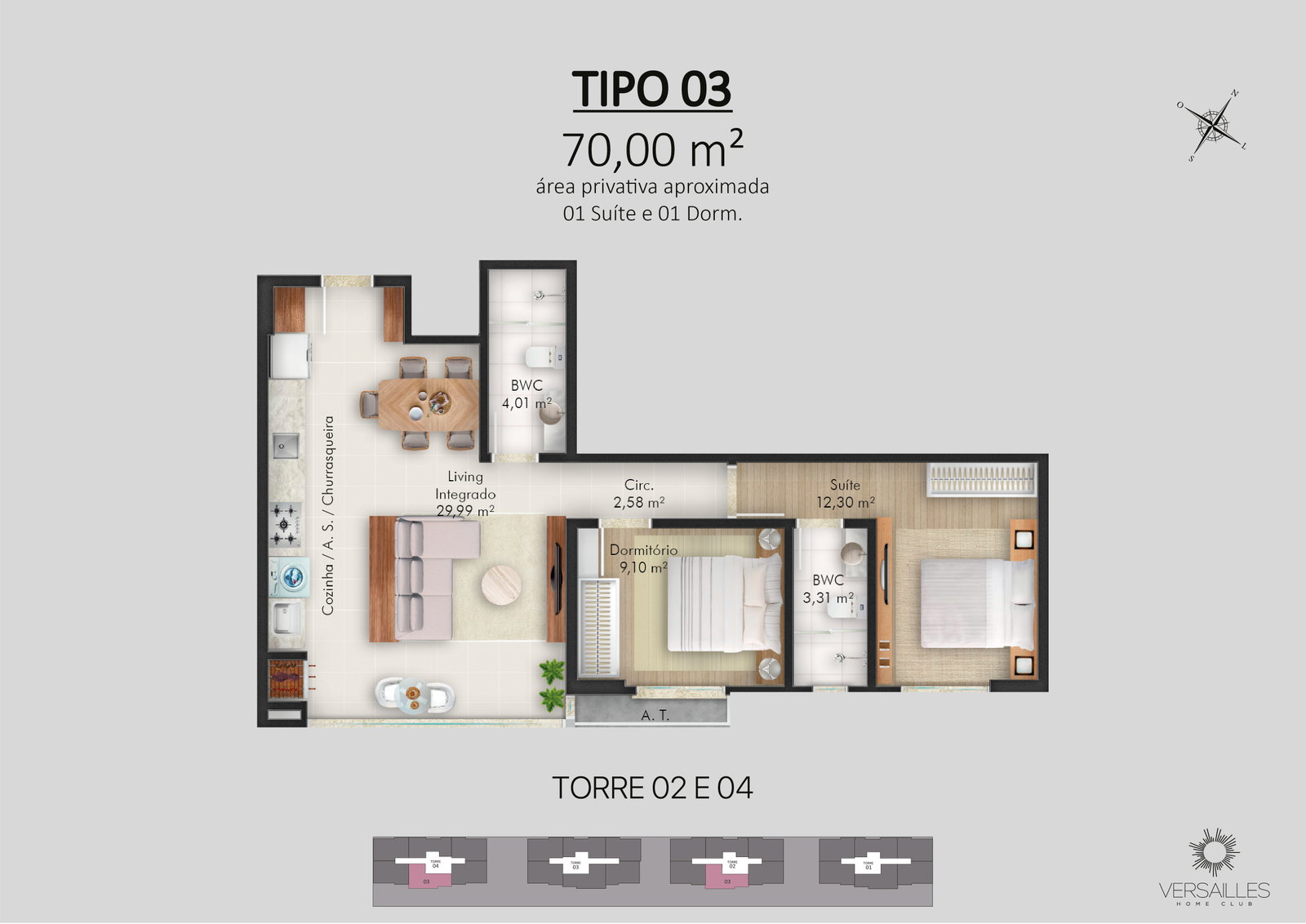 Versailles Home Club - Torre 3 e 4 — Plantas 15