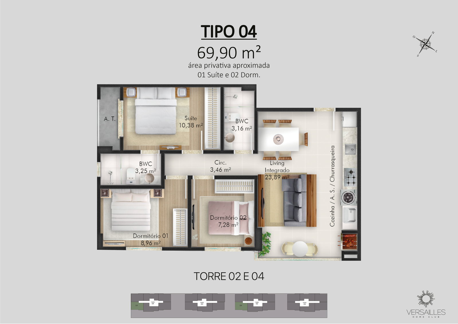 Versailles Home Club - Torre 3 e 4 — Plantas 16