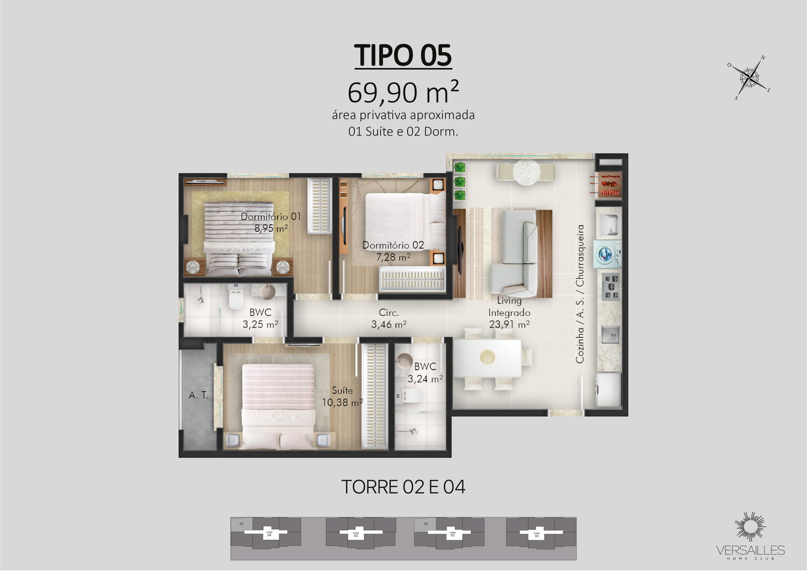 Versailles Home Club - Torre 3 e 4 — Plantas 17