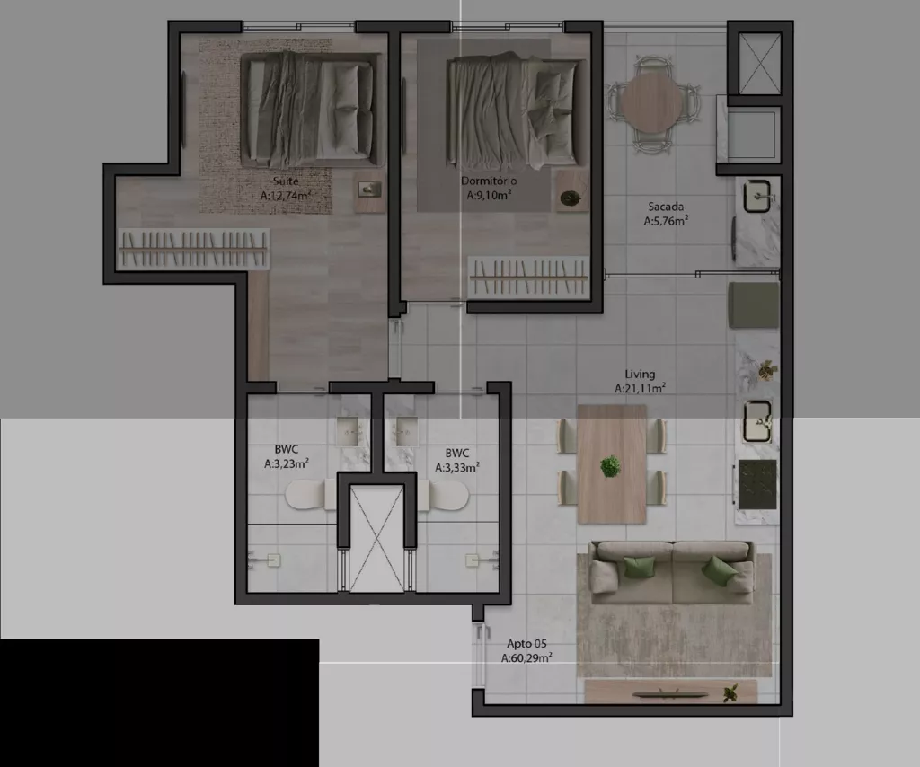 Render do Prime Leisure Residence — Morretes 14 em Itapema SC