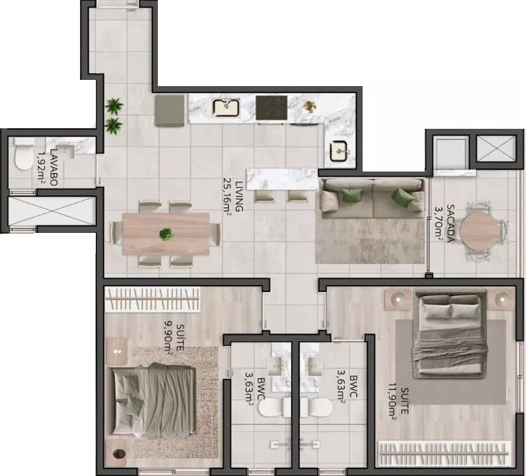 Render do Prime Leisure Residence — Morretes 3 em Itapema SC