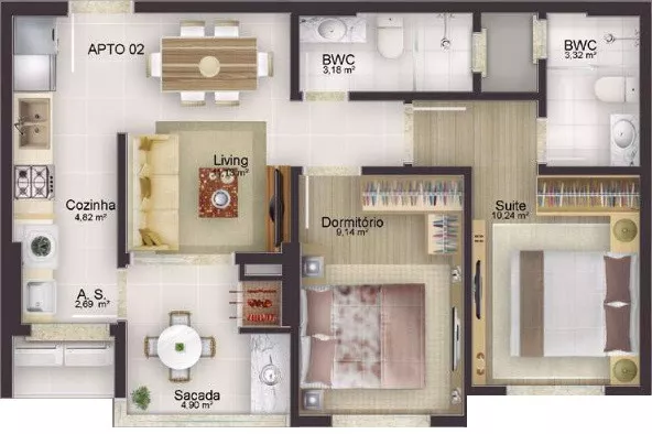 Render do Amalfi Coast Home Club Torre 4 e Torre 6 — Itapema 3 em Itapema SC