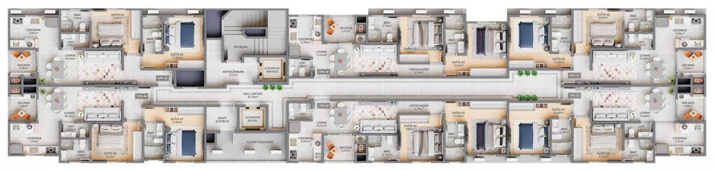 Render do Carbon Residence Tower — Itapema 11 em Itapema SC