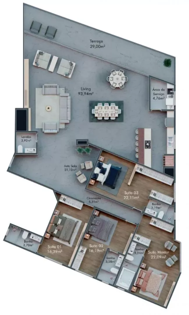 Render do Strait Tower — Itapema 17 em Itapema SC