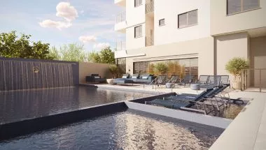 Render do Residencial Belize — Castelo Branco e Andorinha 9 em Itapema SC