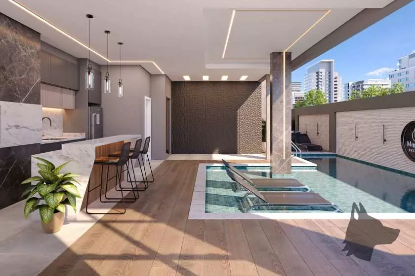 Render do Magdala Residence — Castelo Branco e Andorinha 6 em Itapema SC