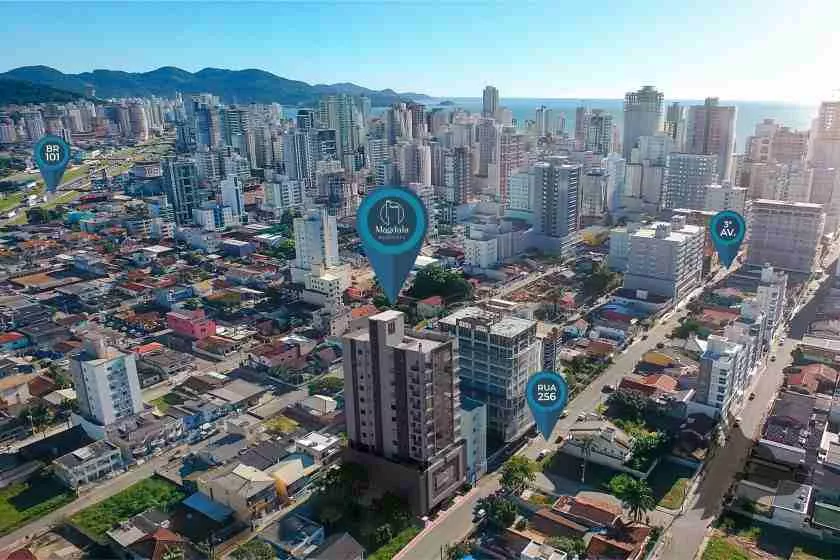 Render do Magdala Residence — Castelo Branco e Andorinha 4 em Itapema SC