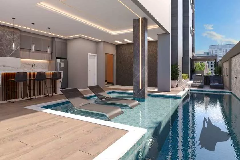 Render do Magdala Residence — Castelo Branco e Andorinha 16 em Itapema SC
