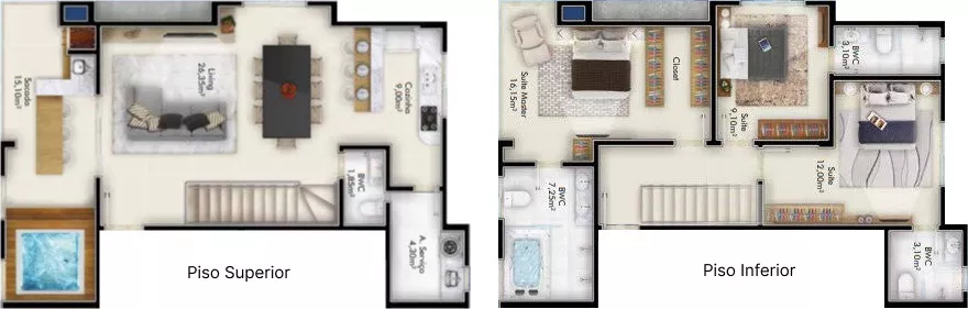 Render do Acrópole Residence — s Castelo Branco e Andorinha 3 em Itapema SC