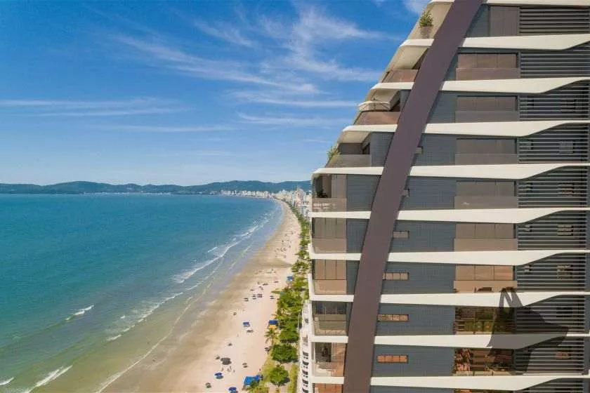 Render do Enseada Residence — Castelo Branco e Andorinha 4 em Itapema SC