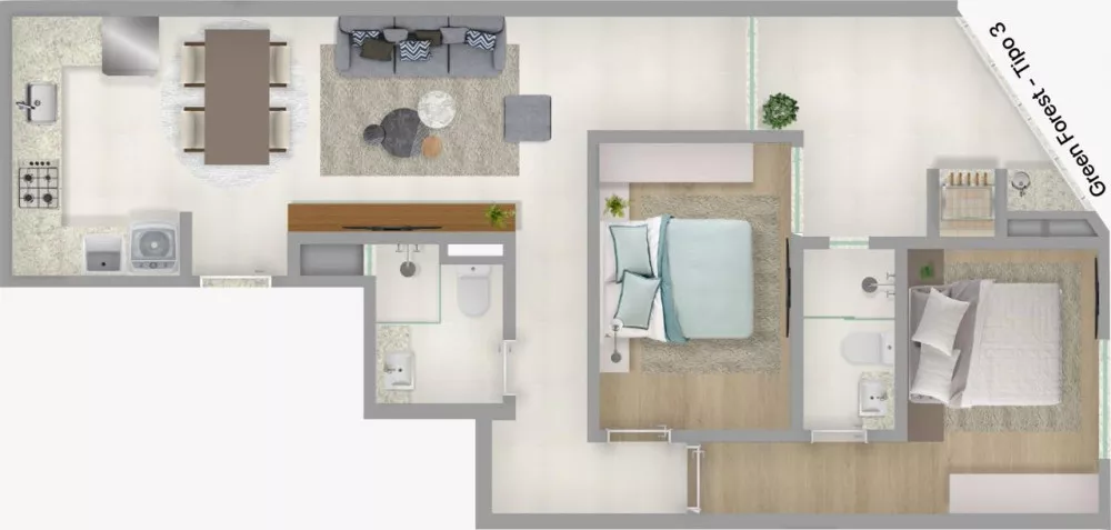 Render do Green Forest Residence — Morretes em Itapema 16 em Itapema SC