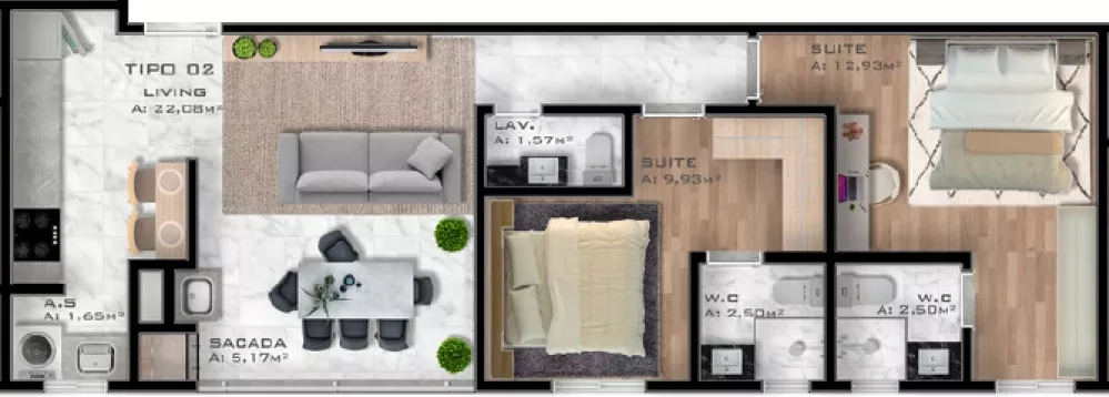 Render do Delta Tower Vertical Home — Morretes 3 em Itapema SC