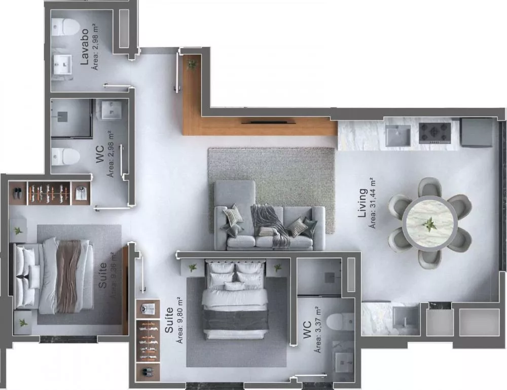 Render do London Exclusive Home Fase 2 — Itapema 3 em Itapema SC