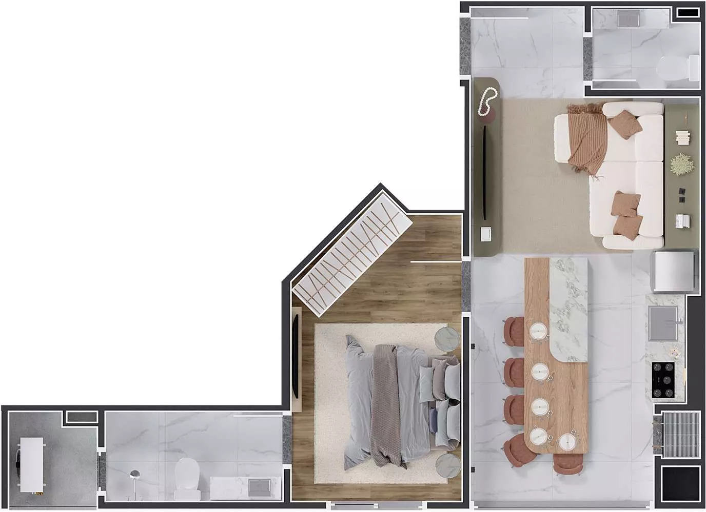 Render do Piatto Residenziale — Meia Praia 3 em Itapema SC