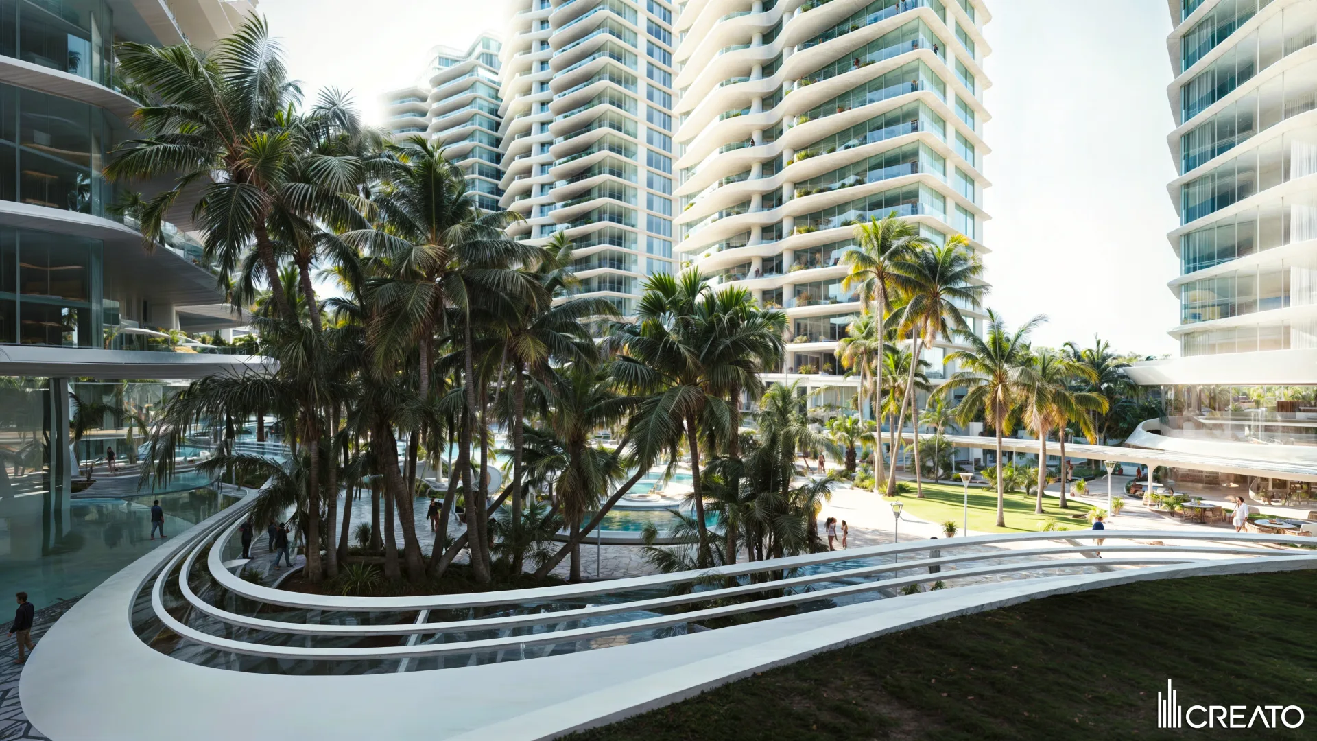 Render 3D da fachada do Atmosphere Home Spa — vista 2