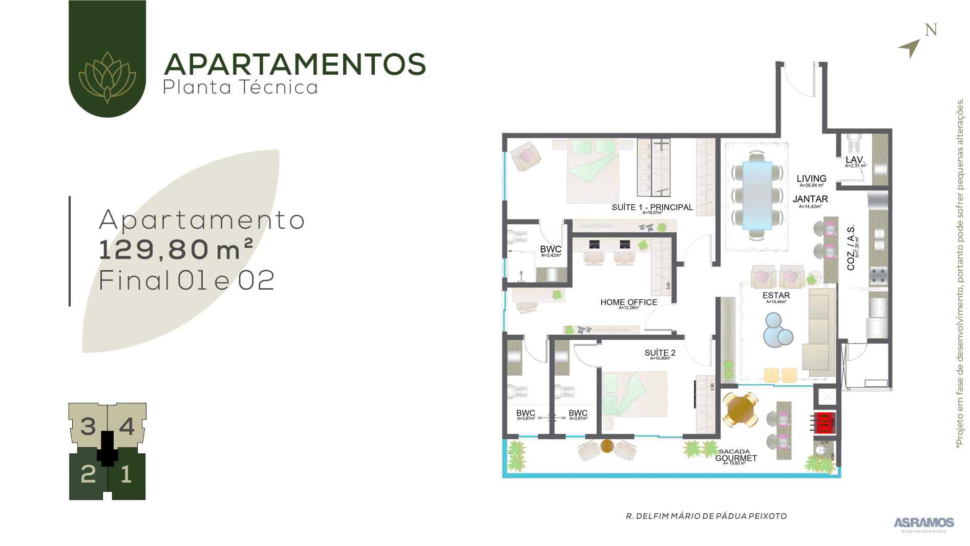 Alameda Jardins — Praia Brava, Itajaí — plantas 1