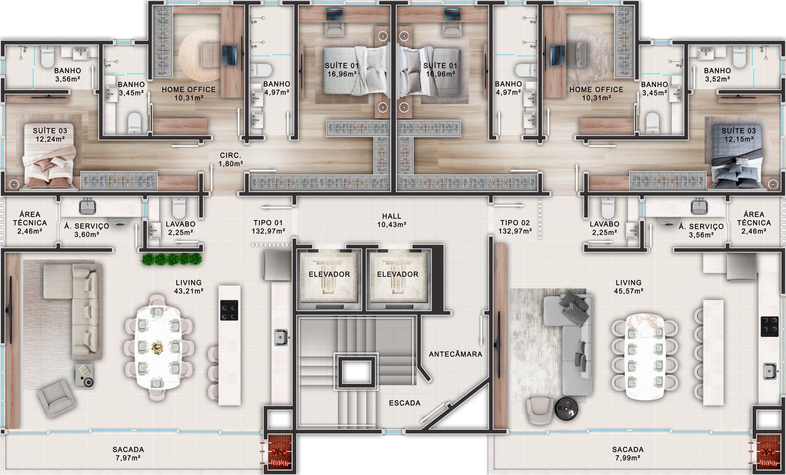 Brava Eco Home — Praia Brava, Itajaí — plantas 1