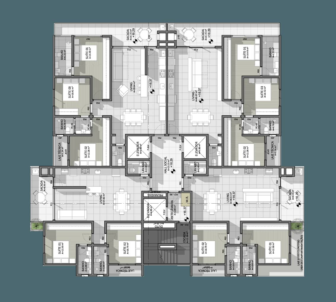Brava Ocean Home Club — Praia Brava, Itajaí — plantas 1