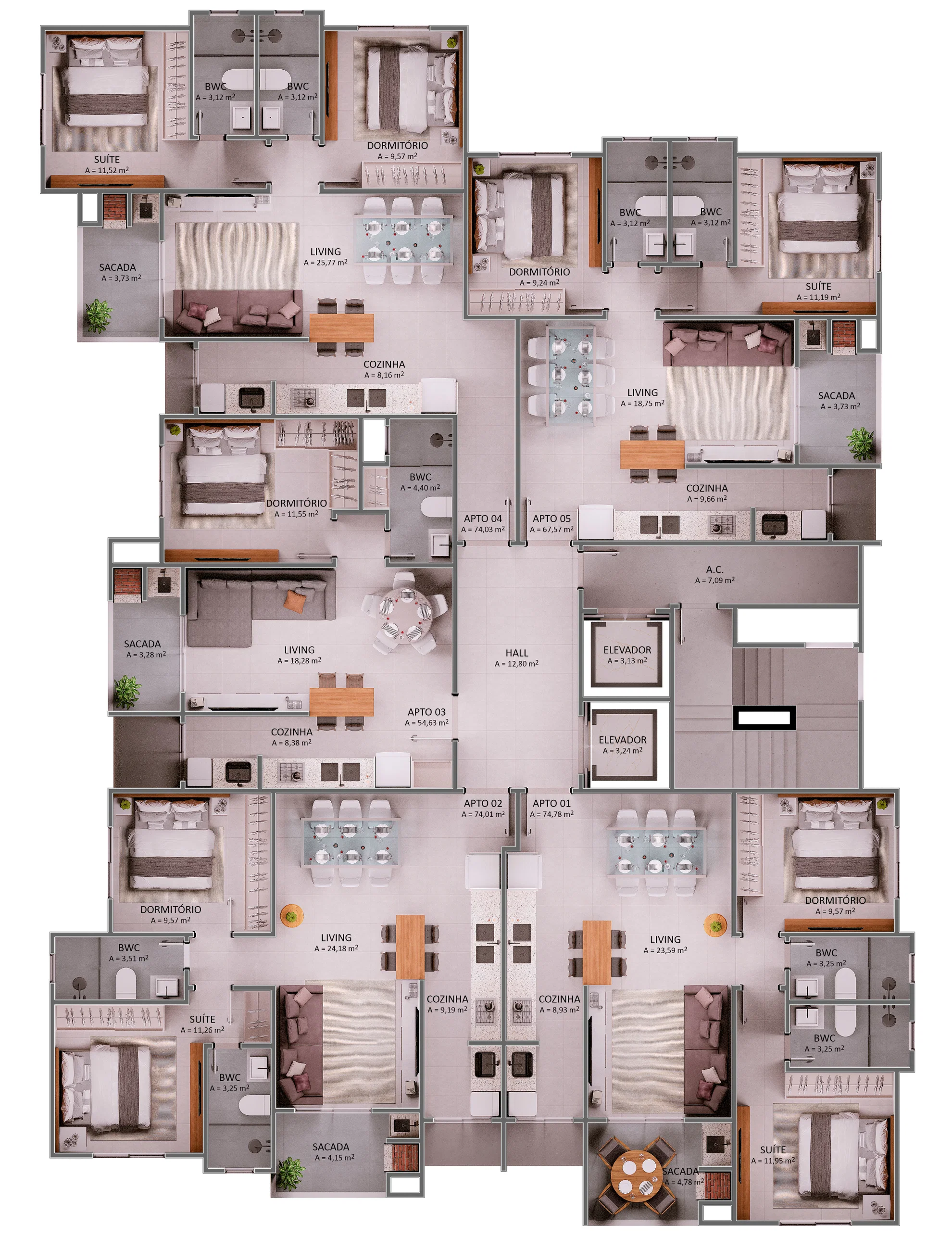 Render do Manu Bay — Empreendimento na Praia Brava Itajaí SC 22 em Praia Brava Itajai SC