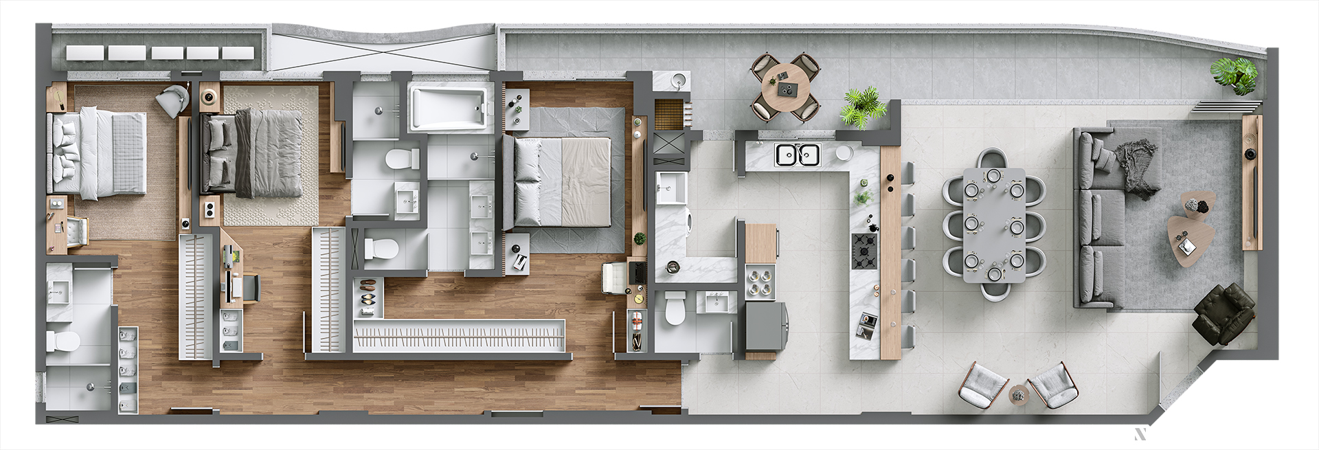 Le Blanc Residence — Praia Brava, Itajaí — plantas 3